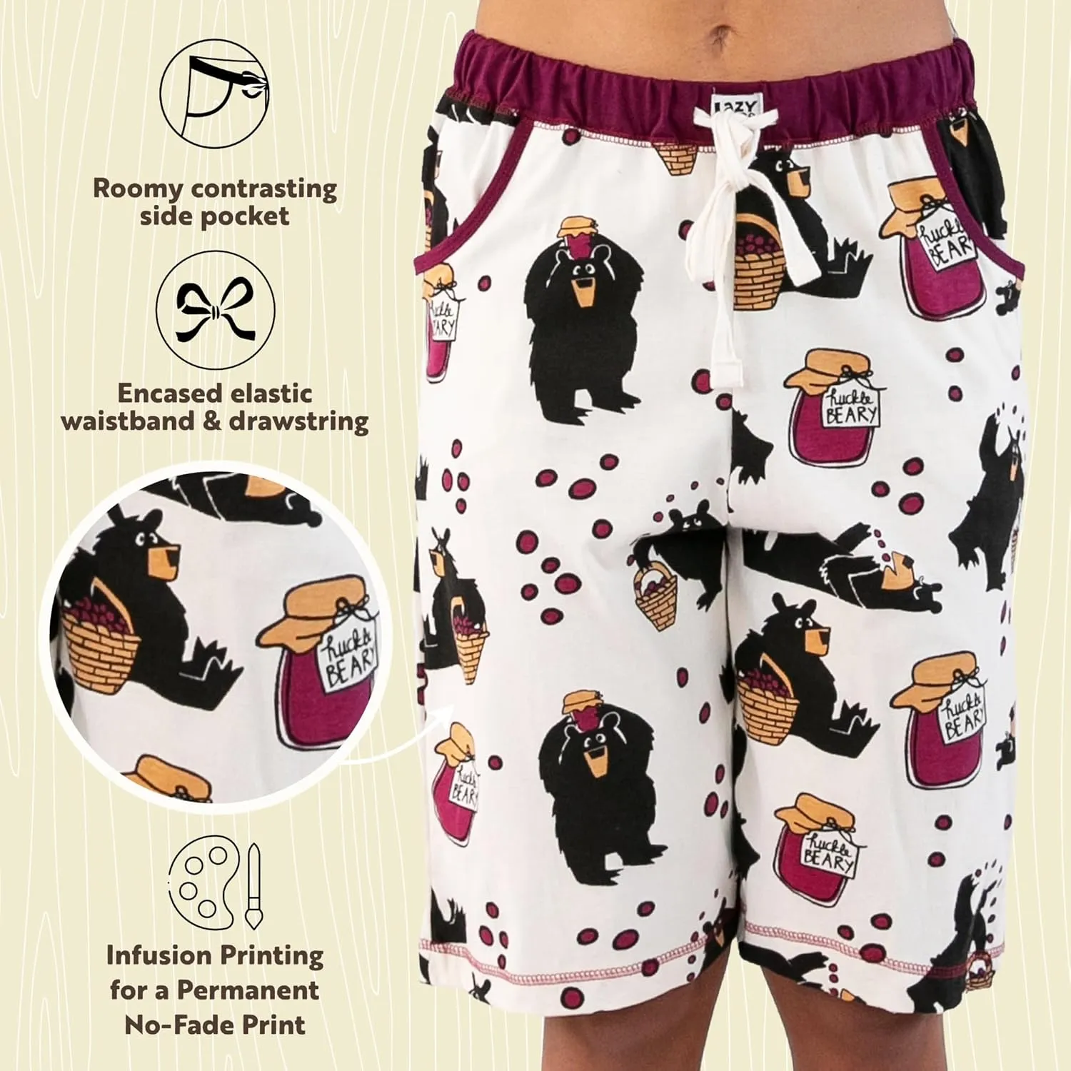 Lazy One Animal Pajamas for Women, Cute Pajama Shorts and Top Separates