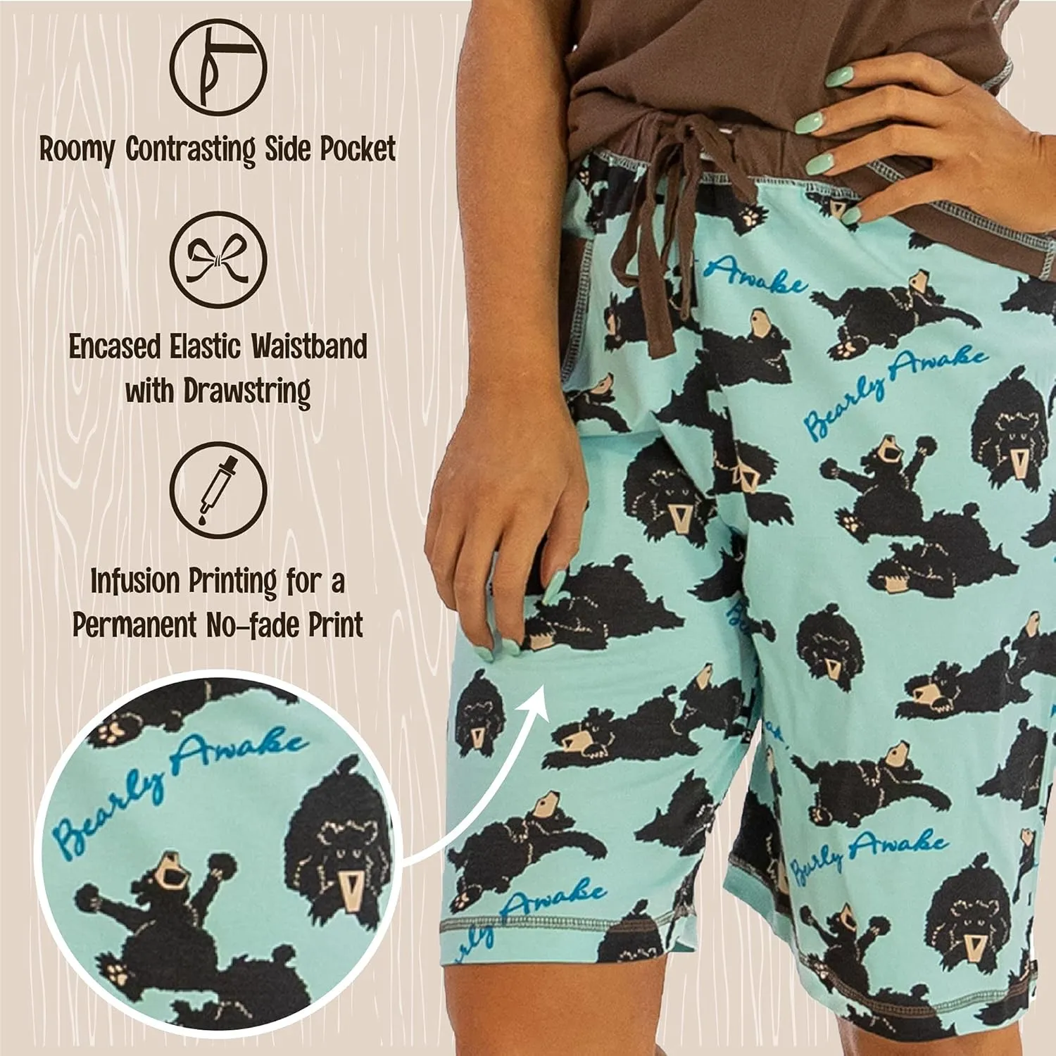 Lazy One Animal Pajamas for Women, Cute Pajama Shorts and Top Separates