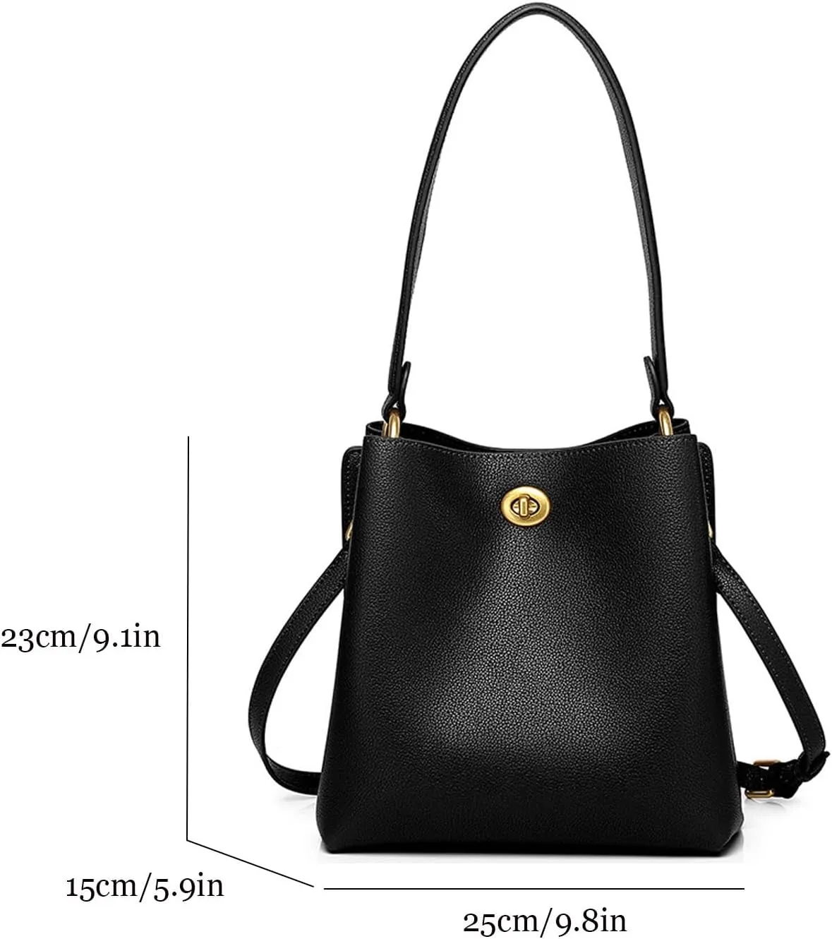 Leather Bucket Bag,Large Top Handle Crossbody Handbags and Purses