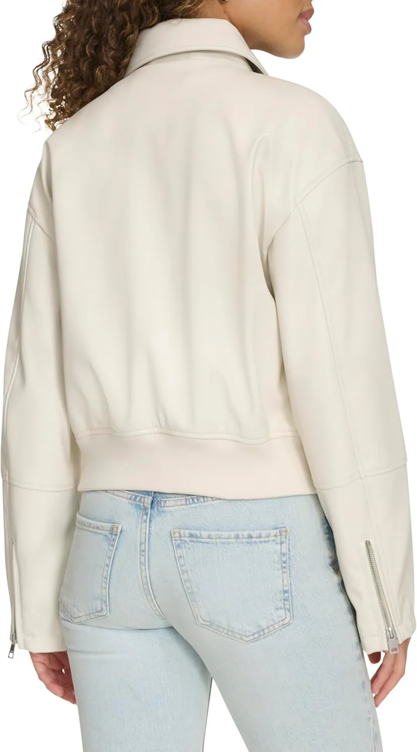 Levi's Women's Faux Leather Bomber with Laydown Collar