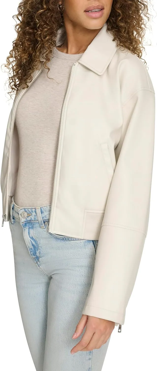 Levi's Women's Faux Leather Bomber with Laydown Collar