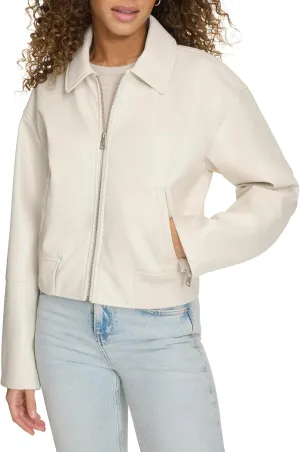 Levi's Women's Faux Leather Bomber with Laydown Collar