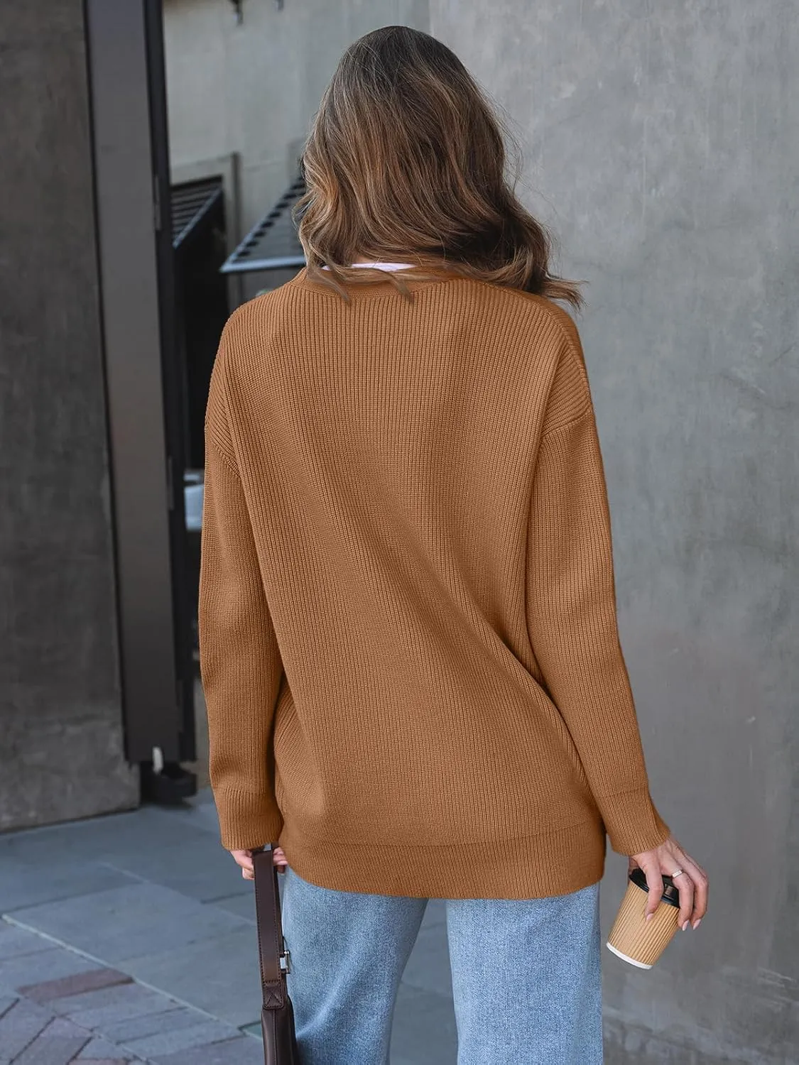LILLUSORY Women Oversized Cardigan Sweater 2025 Fall Outfits Cloth Fashion V Neck Knit Button Front Casual Trendy Tops