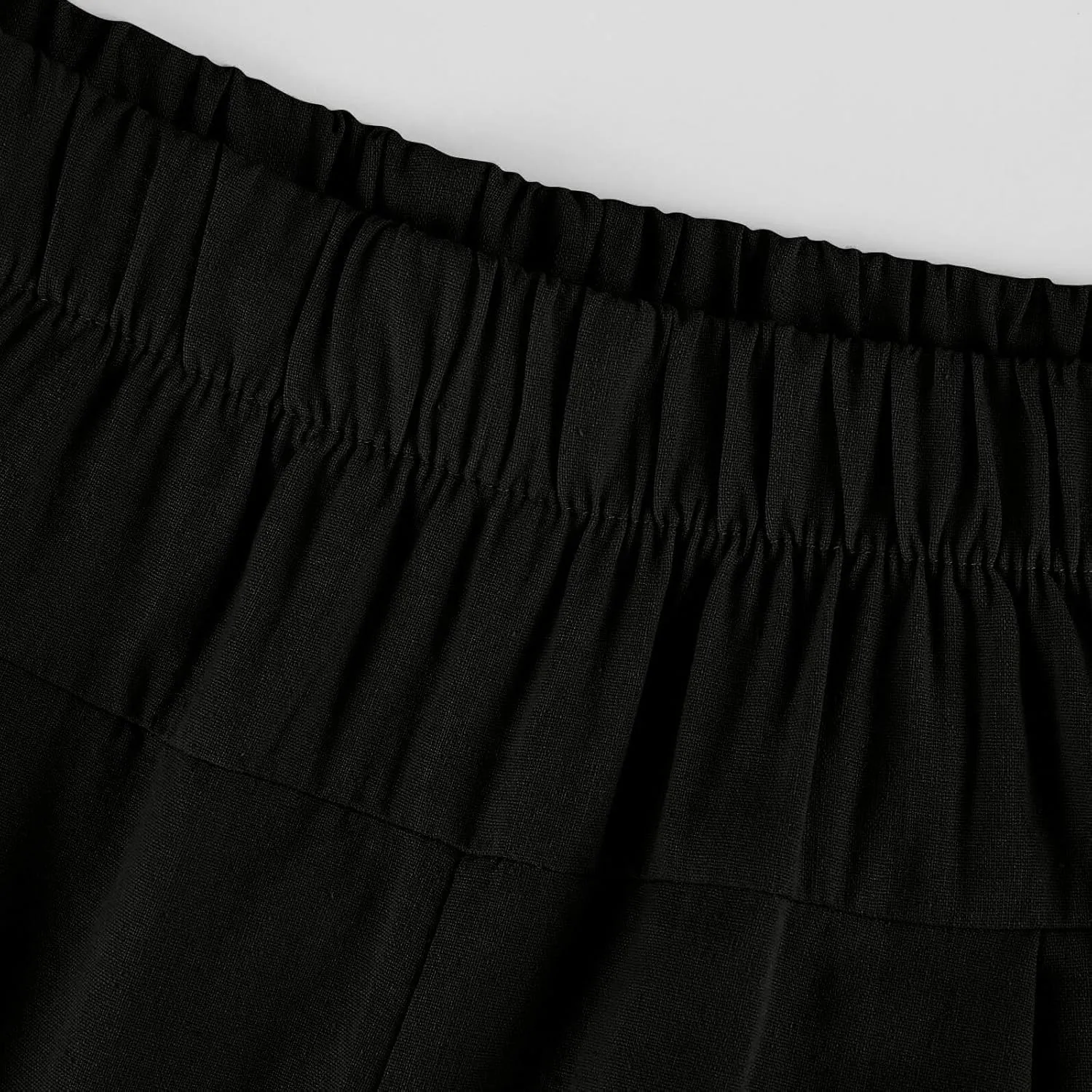 Linen Capri Pants for Women Drawstring Waisted Summer Casual Trousers Pants with Pockets Cropped Palazzo Lounge