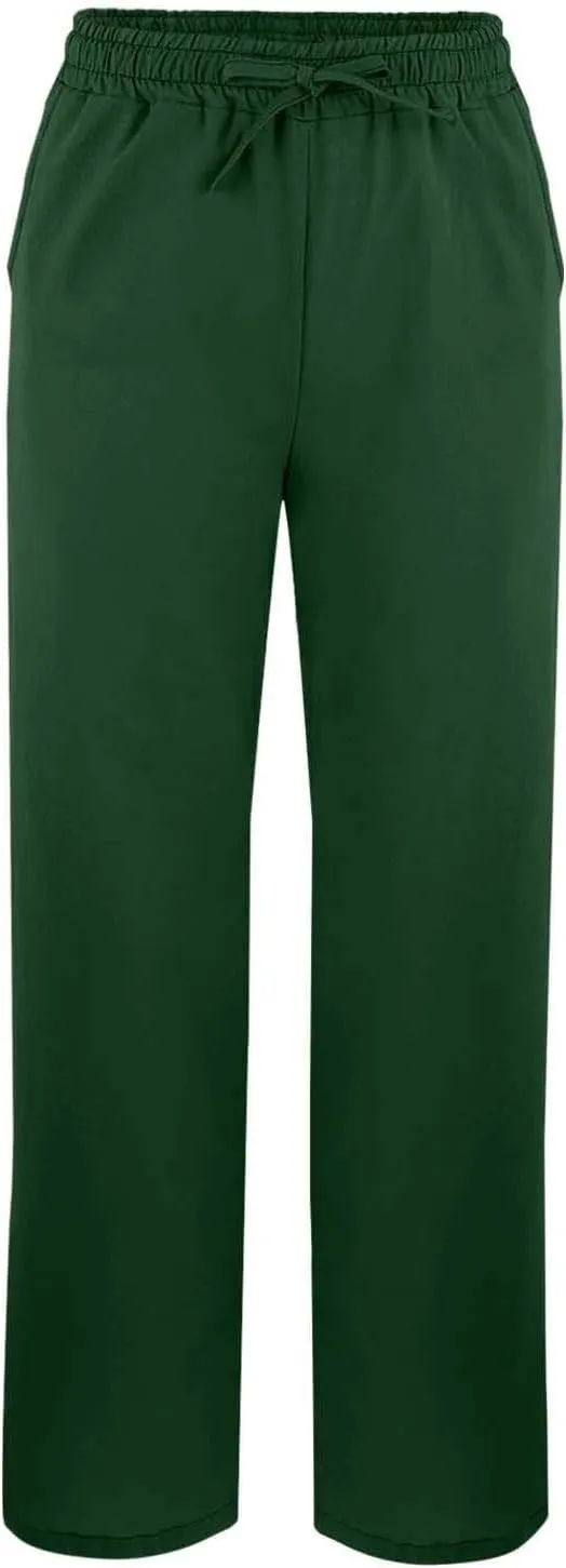 Linen Capri Pants for Women Plus Size Elastic High Waist Drawstring Cropped Pants Side Button Split Summer Trousers