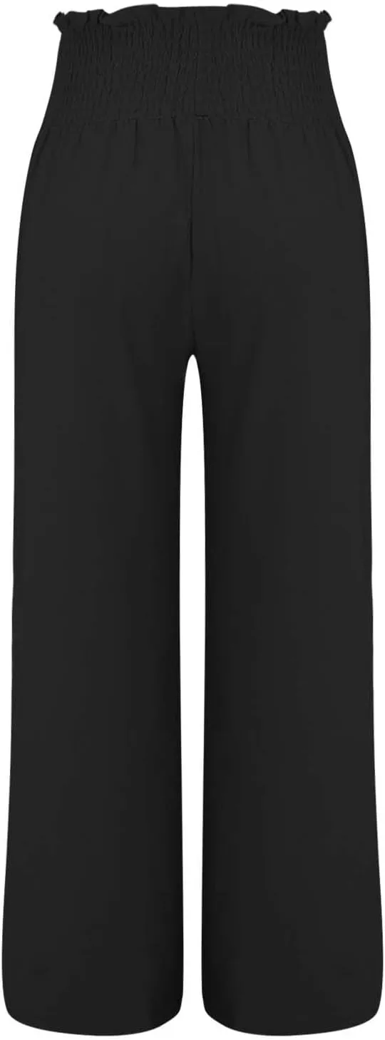 Linen Pant Women Spring Wide Leg Pant for 2025 High Waisted Cotton Summer Casual Trousers
