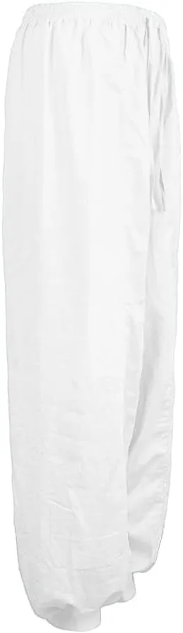 Linen Pants for Women Casual Baggy Baggy Waist Harem Pants with Pockets Solid Sweatpants Palazzo Pants for Women