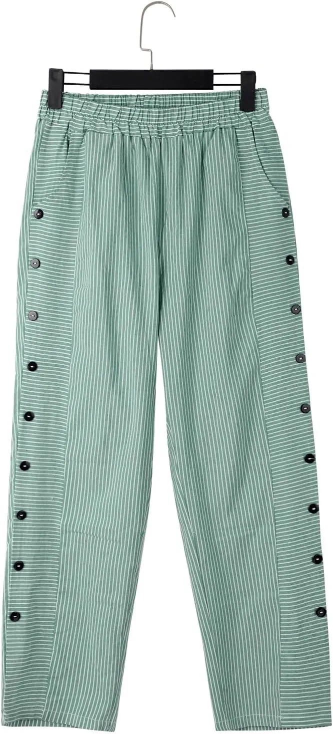 Linen Pants Women Summer 2025 Casual Cotton Linen Pant High Waisted Drawstring Lounge Pants Beach Trousers