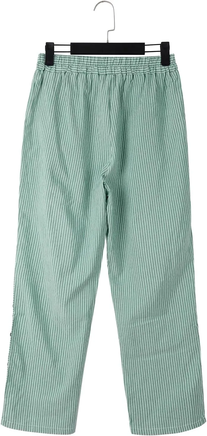Linen Pants Women Summer 2025 Casual Cotton Linen Pant High Waisted Drawstring Lounge Pants Beach Trousers