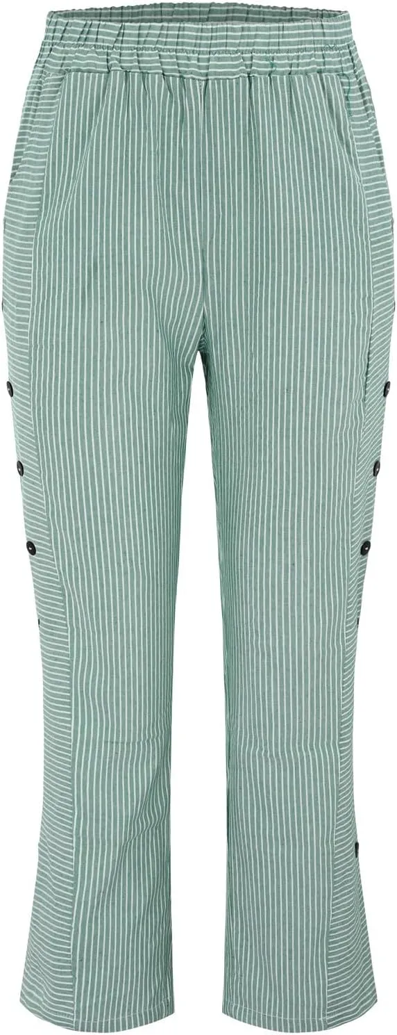 Linen Pants Women Summer 2025 Casual Cotton Linen Pant High Waisted Drawstring Lounge Pants Beach Trousers