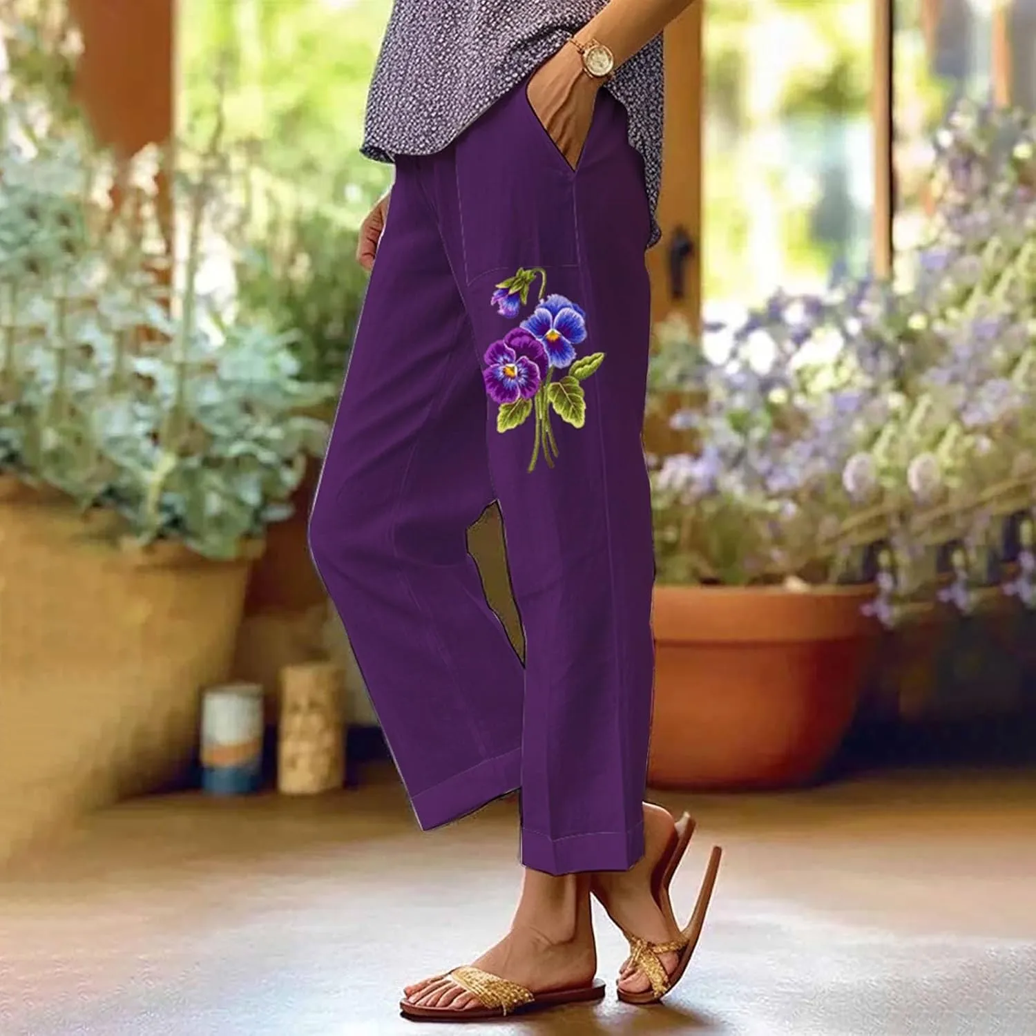 Linen Trousers Pants for Women Summer Drawstring Work Pants for Women Linen Summer Pants 2024 Trendy