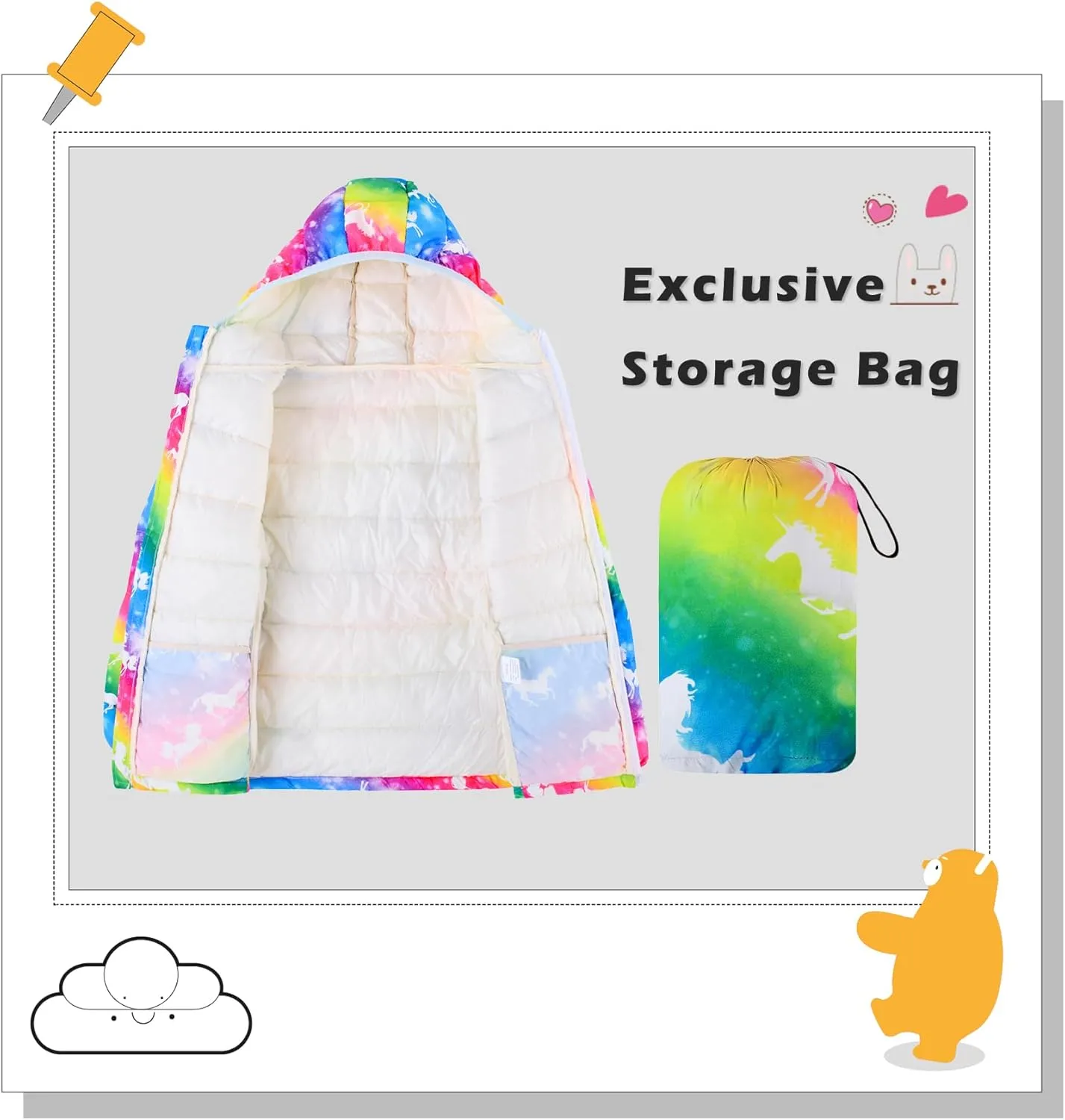 Lovekider Hooded Puffer Jacket for Girls 4-12T Packable Down-Alternative Warm Coat Shiny Outerwear for Kids Winter