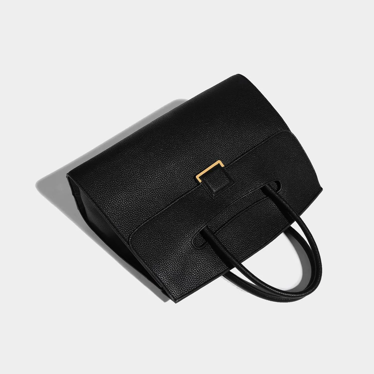 Luxury Women's Leather Top Handle Tote Bag Age Reduced Elegant Flap Briefcases