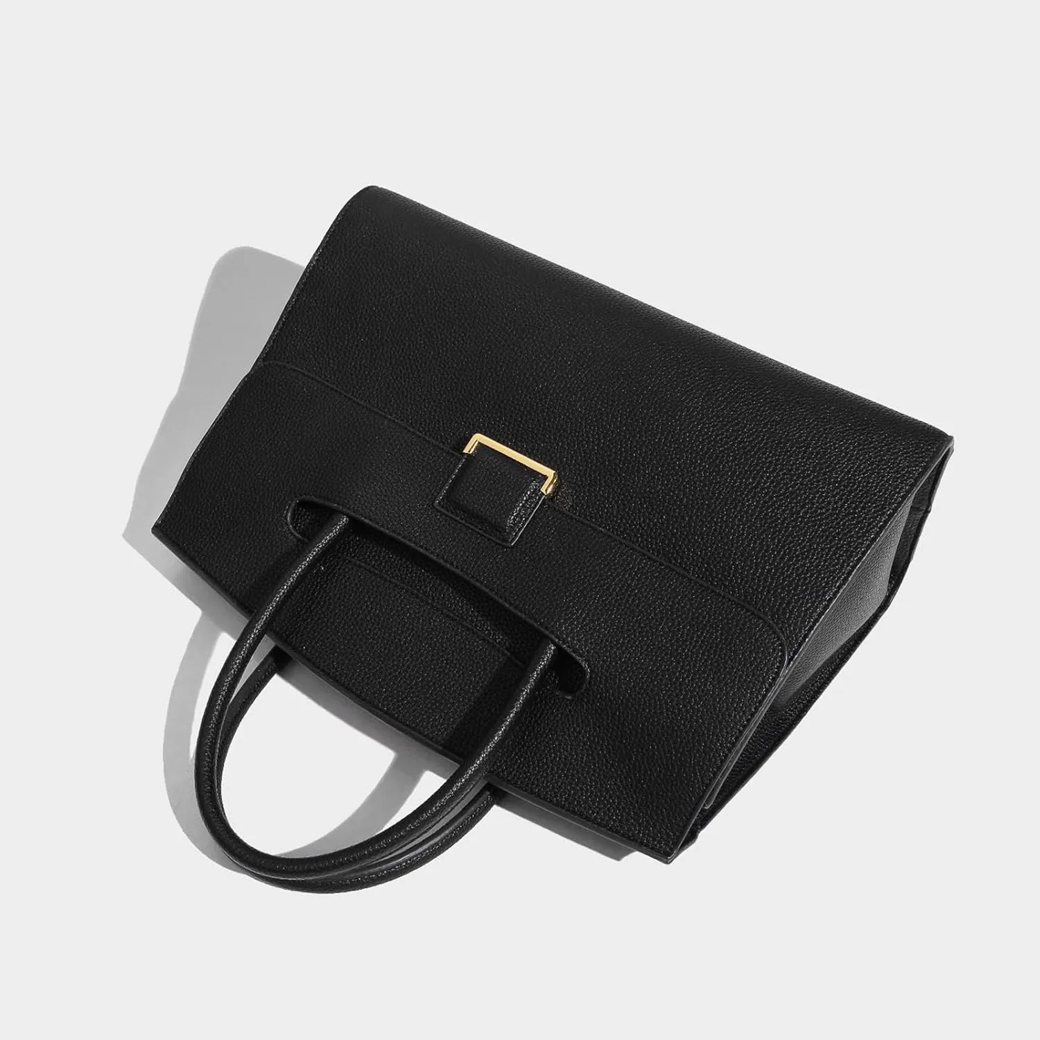 Luxury Women's Leather Top Handle Tote Bag Age Reduced Elegant Flap Briefcases
