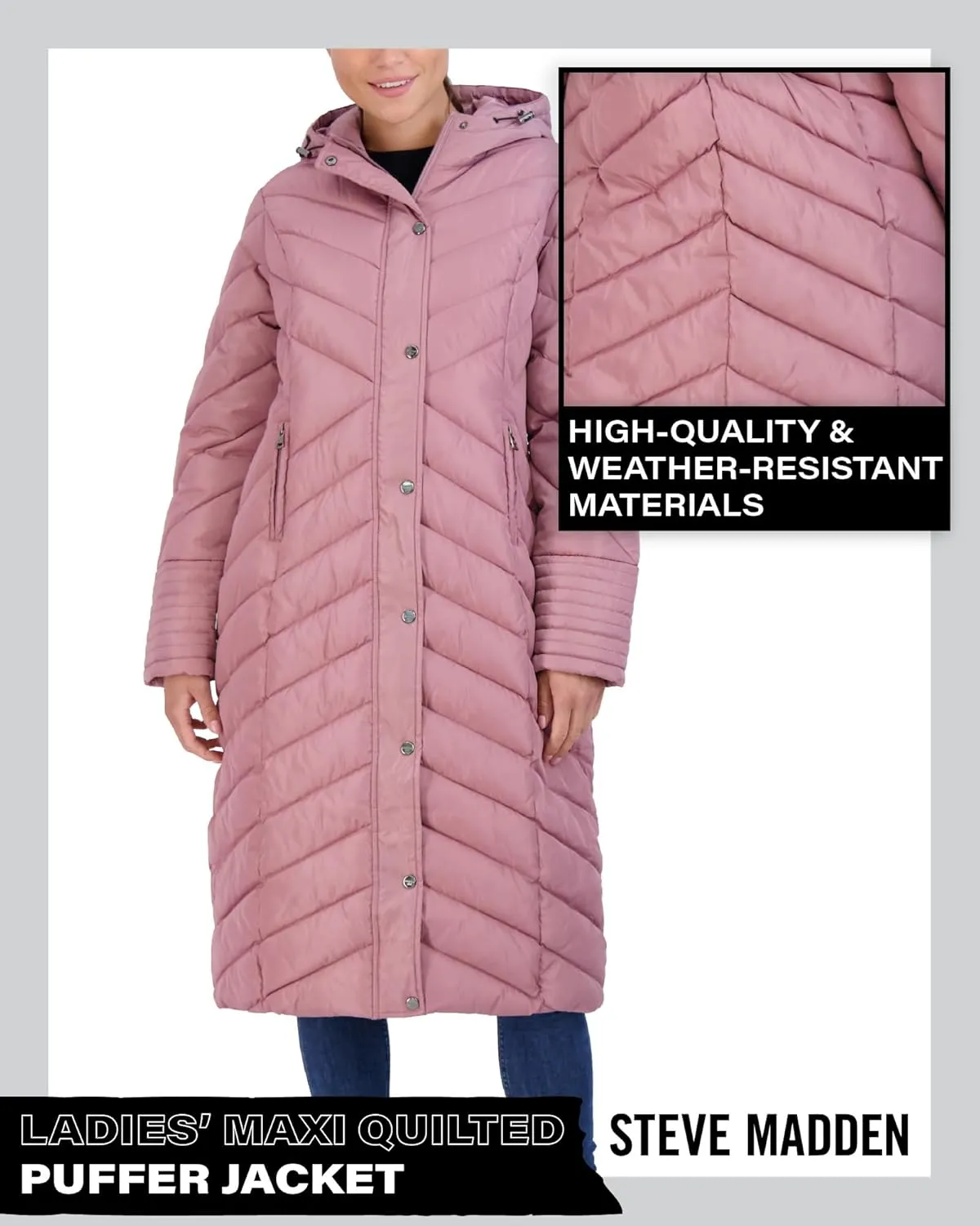 Madden Girl Women's Maxi Puffer Jacket - Long Quilted Puffer Coat (Sizes: S-3X)