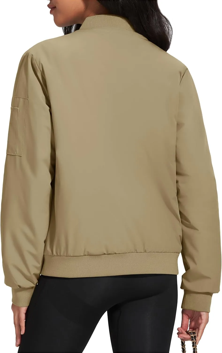 MAGCOMSEN Women's Winter Bomber Jacket Casual Basic Zip Up Padded Coats Water Resistant Long Sleeve Outwear with Pockets