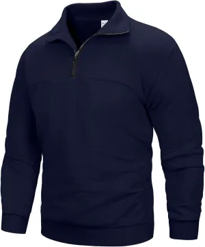 MANLUODANNI Men's Quarter Zip Sweater Lightweight Knitted Mock Neck Quilted Pullover Sweaters Long Sleeve Casual Jumper