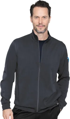 Med Couture Men's Warm-Up Jacket with 3 Pockets, Zip Front Closure and 2-Way Stretch Fabric - MC7678