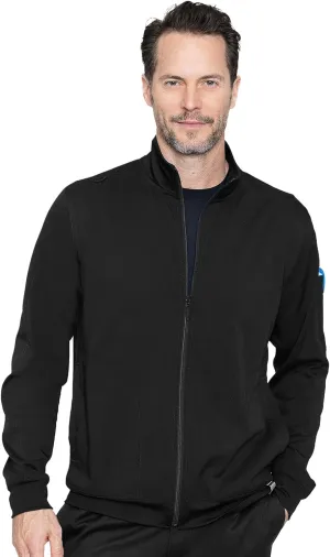 Med Couture Men's Warm-Up Jacket with 3 Pockets, Zip Front Closure and 2-Way Stretch Fabric - MC7678
