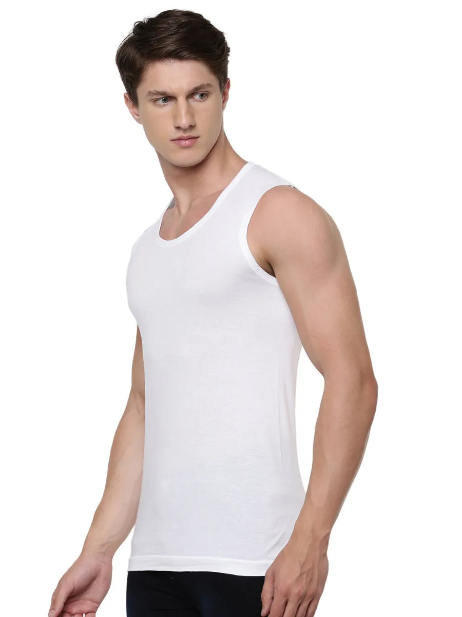 Men Fine Cotton White Banian RNBS Sukra (2 PCs Pack)