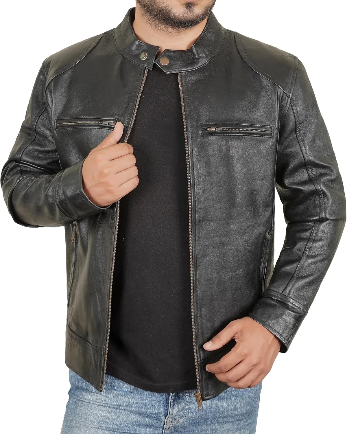 Men Leather Jacket - Genuine Leather Jacket for Men