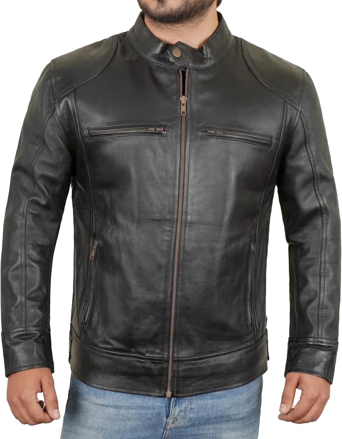 Men Leather Jacket - Genuine Leather Jacket for Men