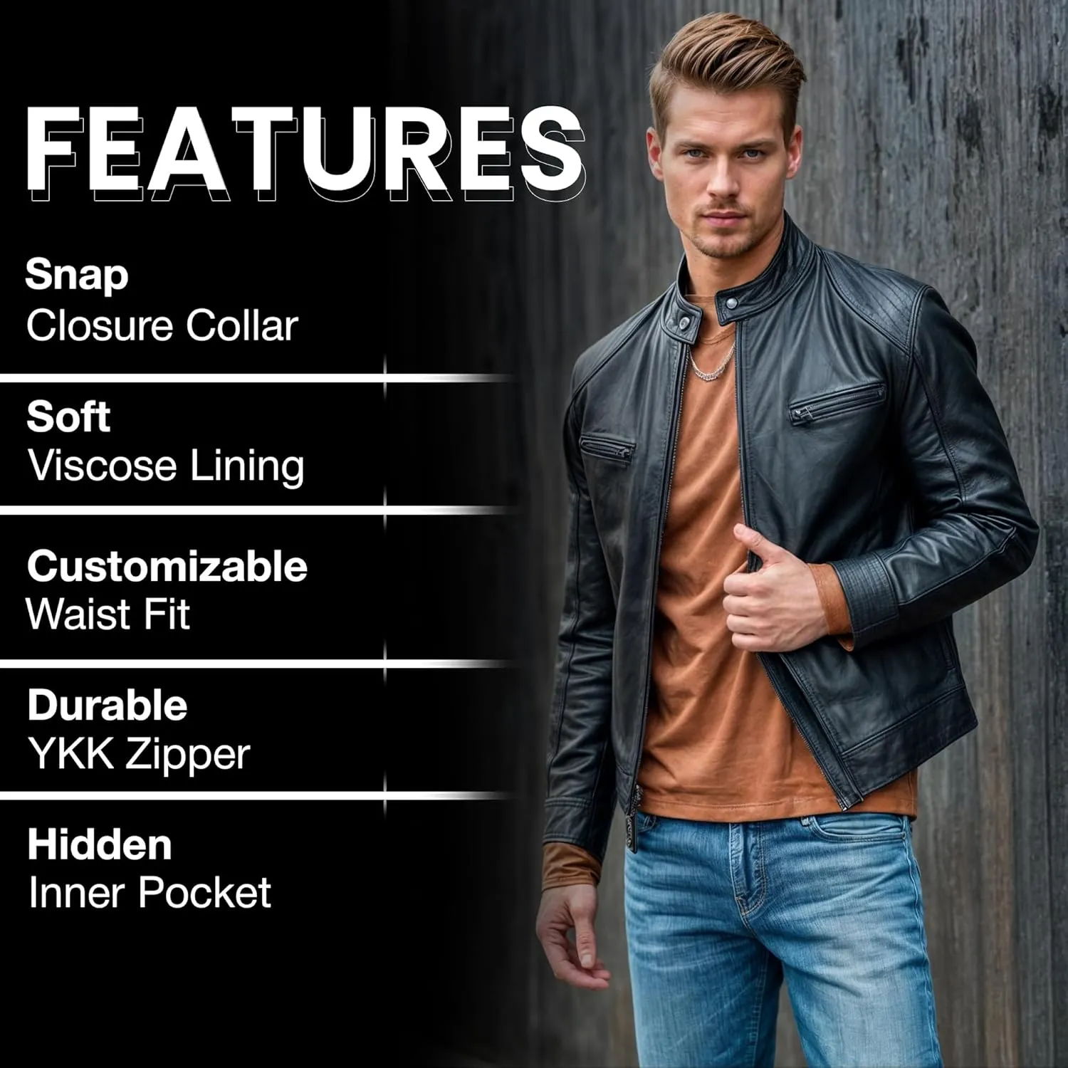 Men Leather Jacket - Genuine Leather Jacket for Men