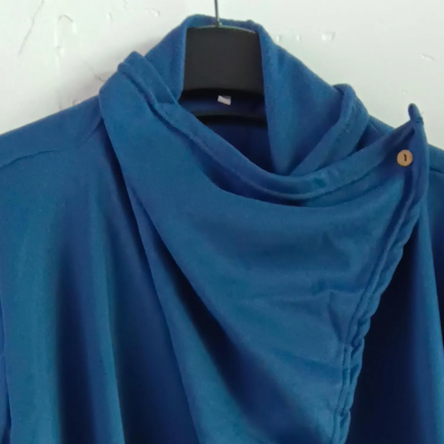 Men Lightweight Casual Cape Cloak Long Length Irregular Hem Pullover Overcoat Hip Hop Slim Poncho Sweatshirt Coat