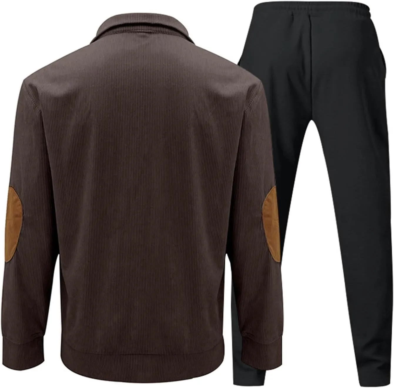 Mens 2 Piece Corduroy Outfits Casual Long Sleeve Shirt Pant Sets 2024 Fall Winter Stylish Tracksuits Trendy Sweatsuit