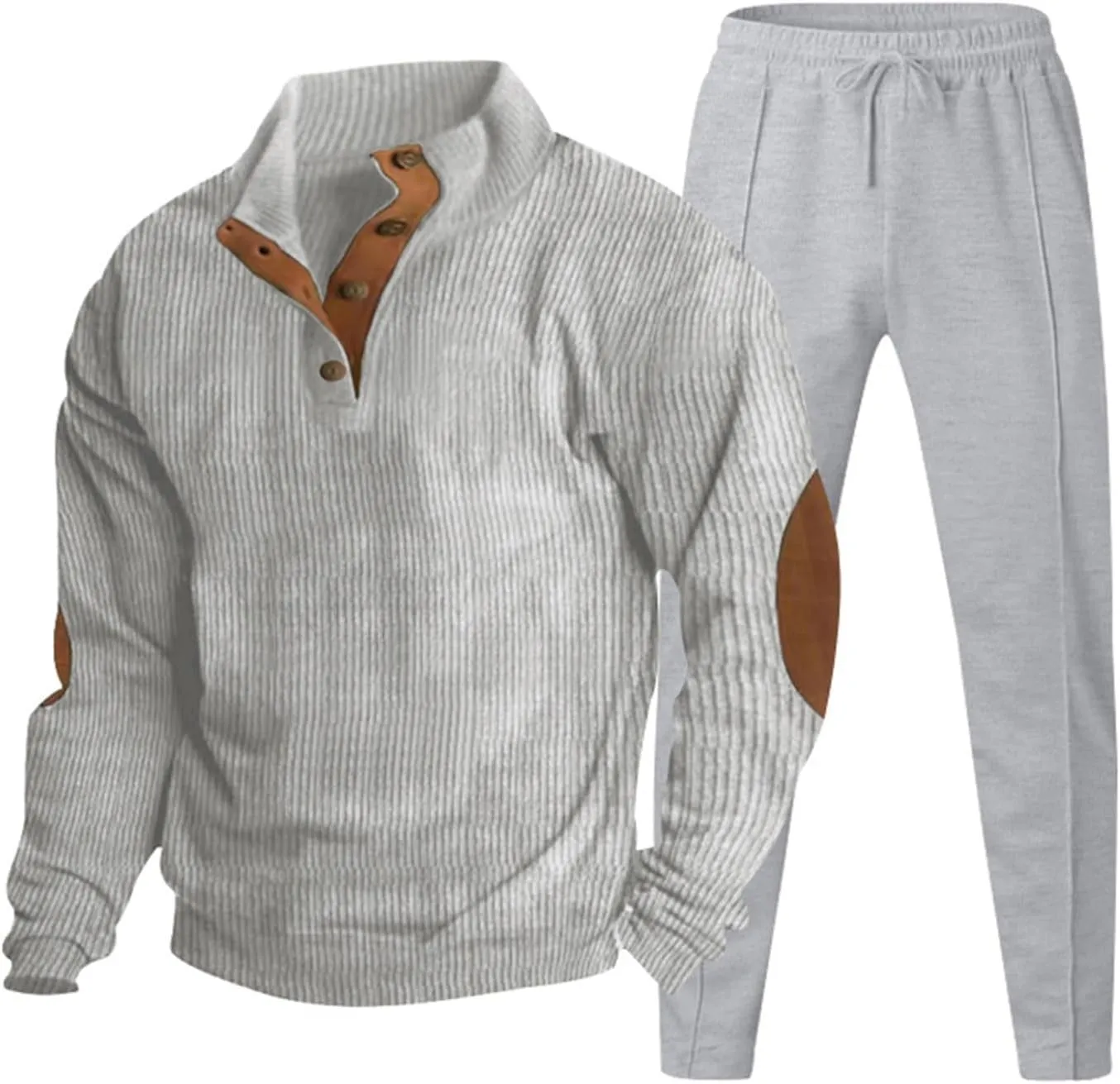 Mens 2 Piece Corduroy Outfits Casual Long Sleeve Shirt Pant Sets 2024 Fall Winter Stylish Tracksuits Trendy Sweatsuit