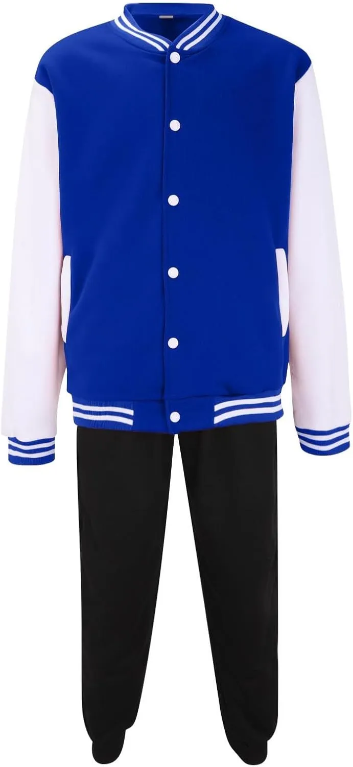 Mens 2 Pieces Tracksuits Full Zip Running Jogging Sweatsuit Athletic Sports Set Stripe Print Jacket & Sweatpants