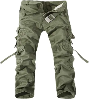 Men's Casual Military Pants, Tactical Wild Army Combat ACU Rip Stop Camo Cargo Work Pants Trousers with 6 Pockets