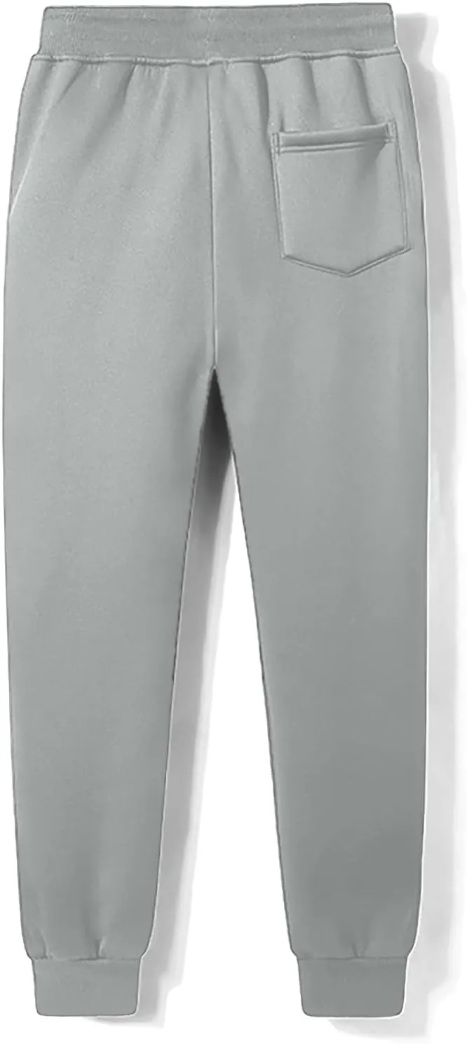 Mens Casual Pants Regular Fit Lace-Up Elasticated Solid Plush Thickened Sport Sweatpants Mid Waist Pencil Trouser