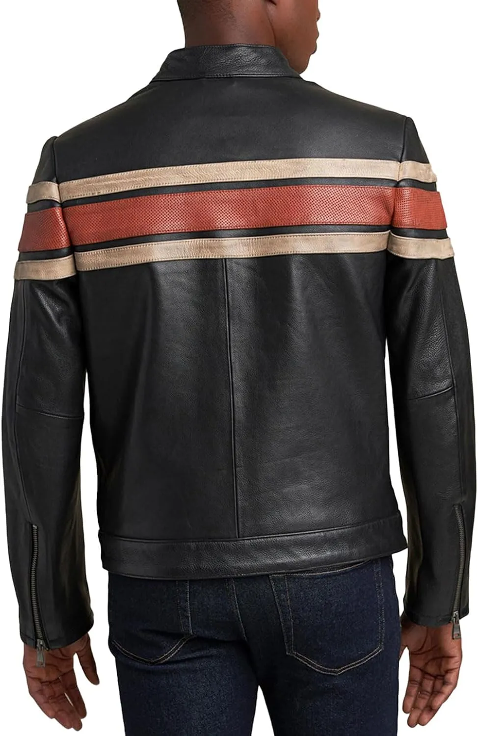 Men's Classic Elite Vintage Style Cafe Racer Retro Motorcycle Distressed Biker Zip Up Genuine Leather Jackets For Men