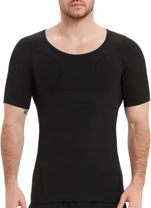 Mens Compression Shirts Short Sleeve, Gynecomastia Undershirt, Slimming Tank Top, Shapewear Vest