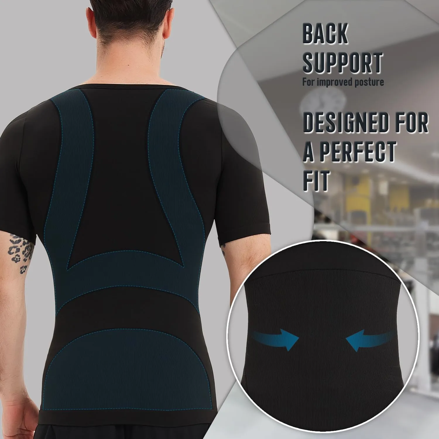 Mens Compression Shirts Short Sleeve, Gynecomastia Undershirt, Slimming Tank Top, Shapewear Vest