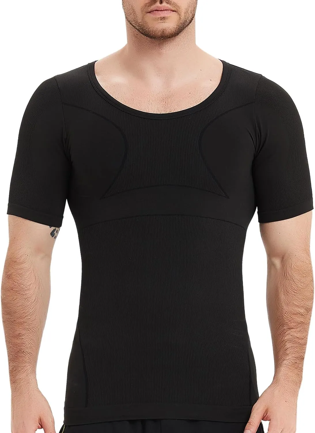 Mens Compression Shirts Short Sleeve, Gynecomastia Undershirt, Slimming Tank Top, Shapewear Vest