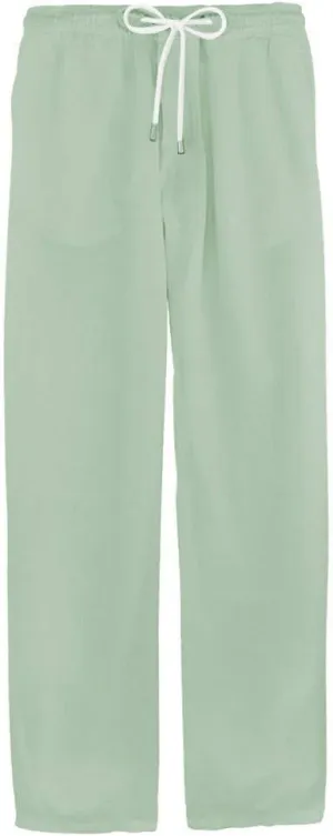 Men's Drawstring Linen Pants Casual 2025 Fall Solid Color Basic Casual Pants Soft Comfy Elastic Loose Fit Trousers