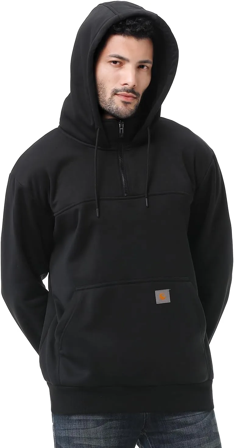 Men's Fashion Hoodies Sweatshirts Loose Fit Heavyweight Quarter-Zip Sweatshirt Fleece-Lined Pullover