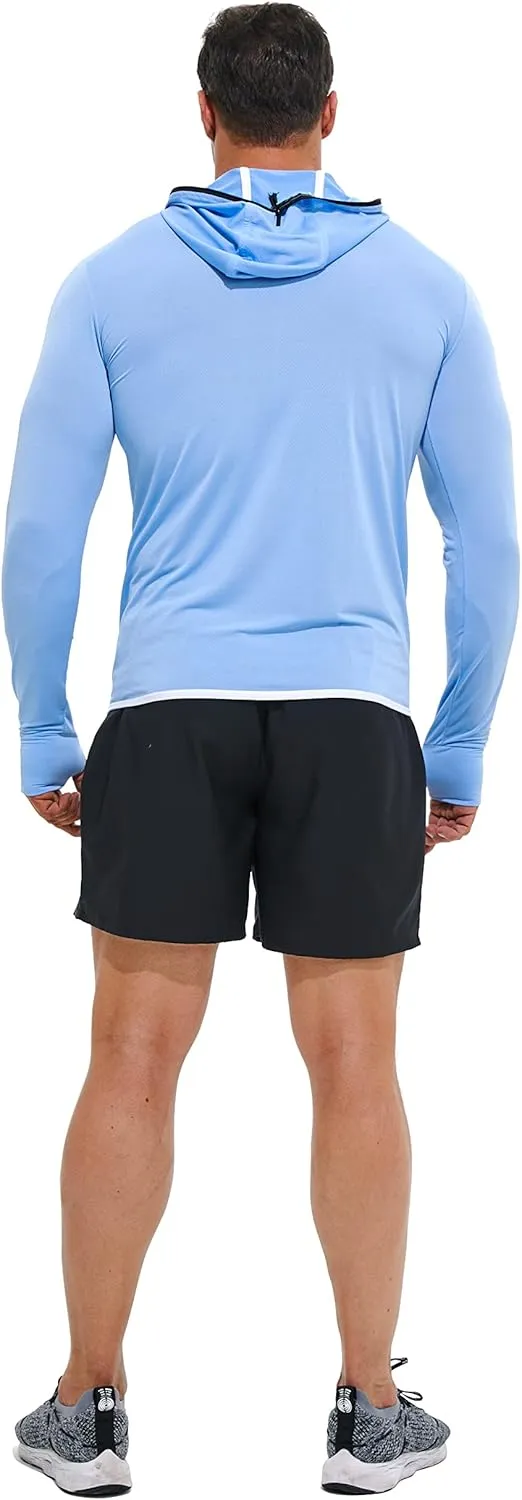 Men's Full Zip UPF 50  Sun Protection Hoodie Long Sleeve Shirts with Pockets Light Jacket Lightweight Hoodies for Men