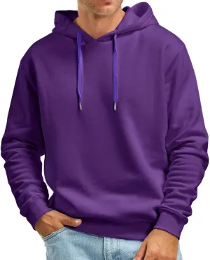 Mens Hoodie, Mens Fashion Athletic Hoodies Sports Sweatshirt Solid Color Fleece Pullover Casual Drawstring Y2K Hoodie