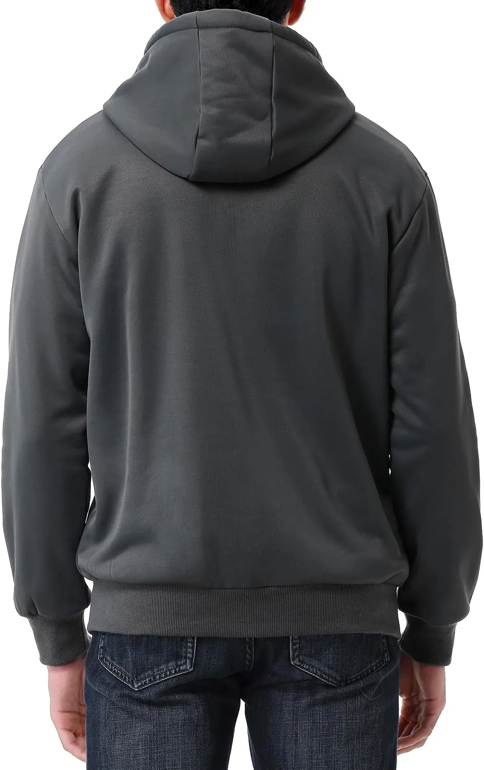 Men's Loose Fit Heavyweight Full Zip Fleece-Lined Hoodie Sweatshir