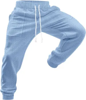 Mens Lounge Pants Plain Drawstring Elastic Slacks Vacation Beach Tapered Casual Pants Outdoor Fashion Fall Trousers