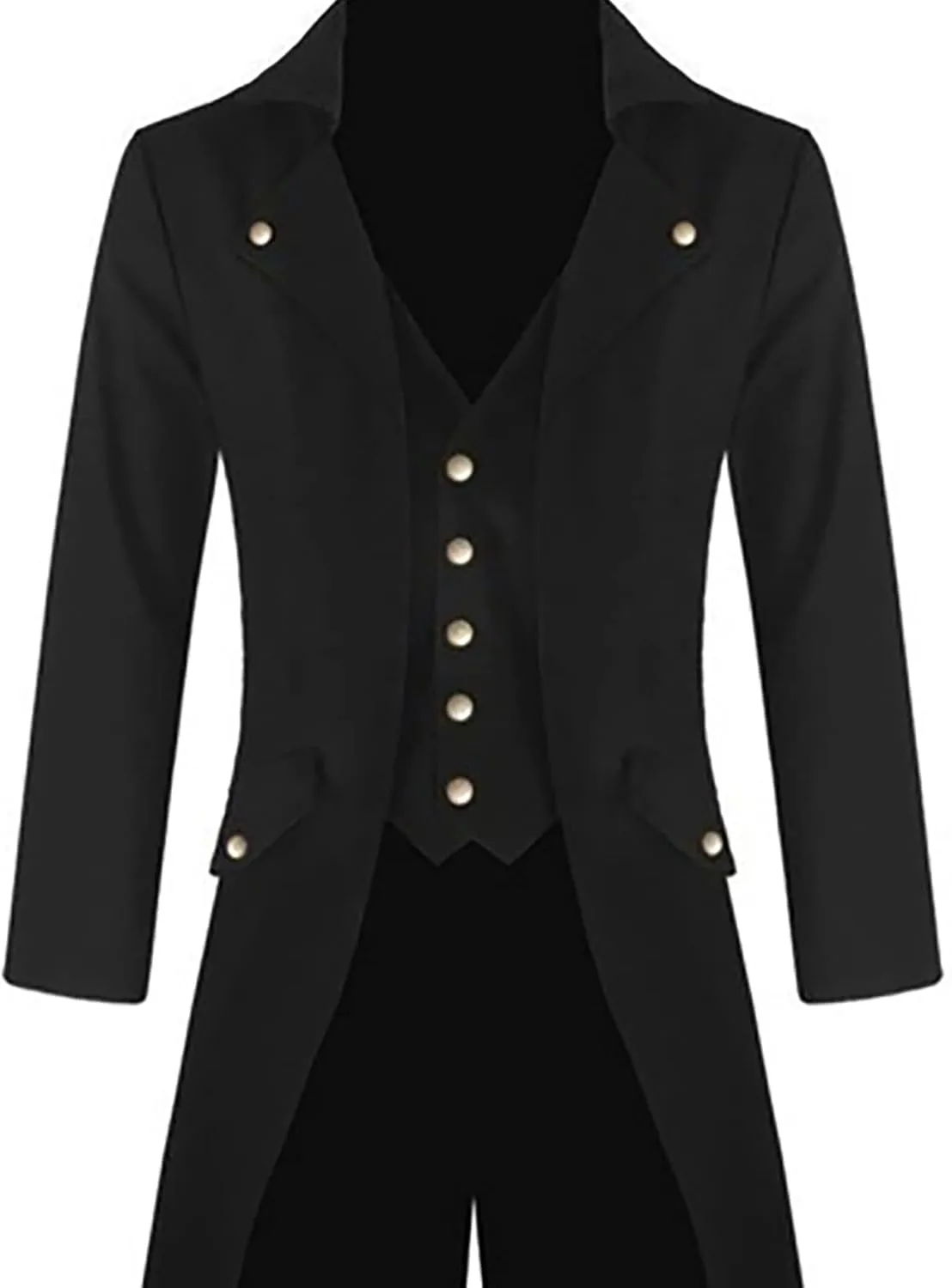 Mens Medieval Steampunk Tailcoat Victorian Prince Jacket Frock Coat Halloween Gothic Jacket Vintage Trench Coat