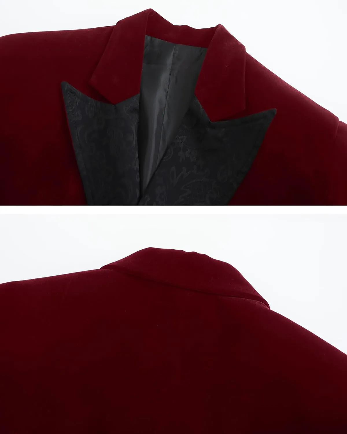 Men's Smoking Jacket Jacquard Peaked Lapel Double Breasted Stylish Blazers Coat Evening Party Wear