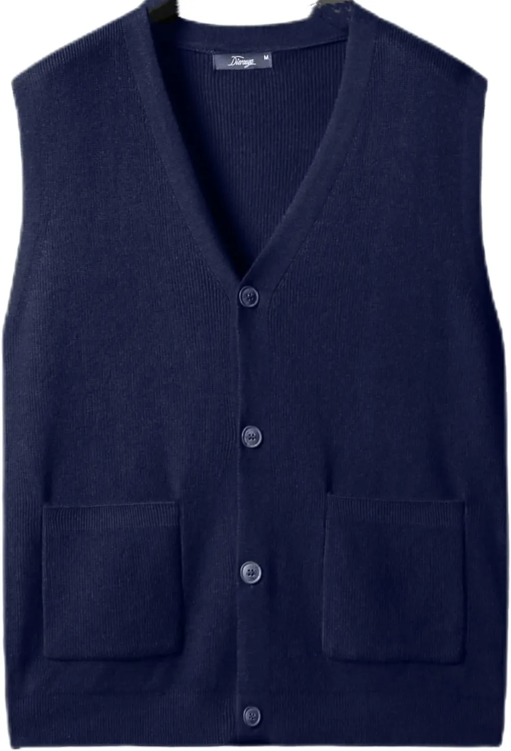 Men's Sweater Vest V-Neck Sleeveless Cardigan Loose Button up Knitted Fall Winter Heavy Knitwear with Pockets S~5XL