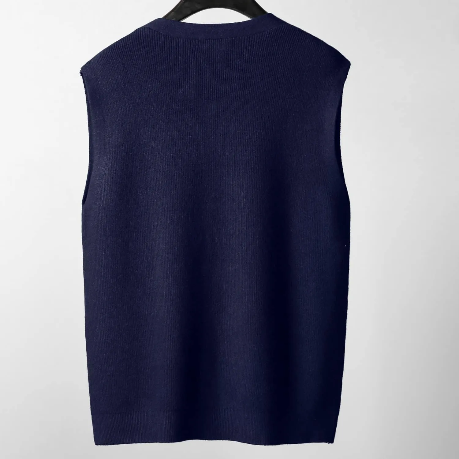 Men's Sweater Vest V-Neck Sleeveless Cardigan Loose Button up Knitted Fall Winter Heavy Knitwear with Pockets S~5XL