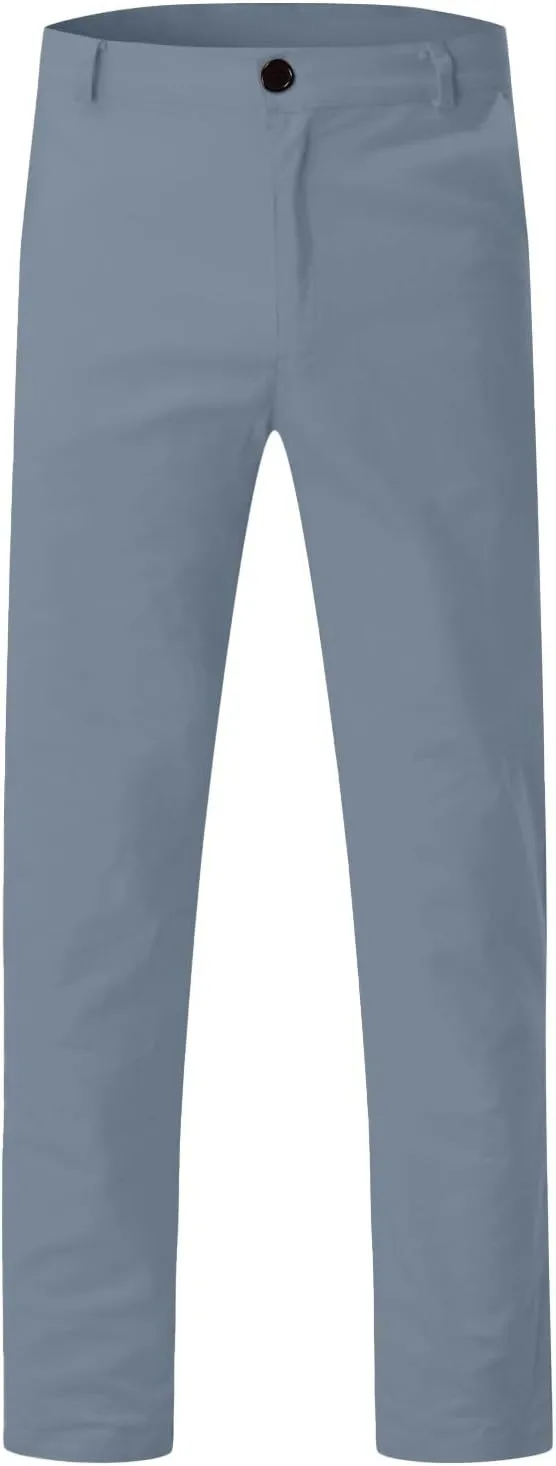 Men's Waterproof Hiking Pants Slim Fit Joggers Stretch Quick Dry Outdoor Pants with Pockets Skinny Buttoned Trousers