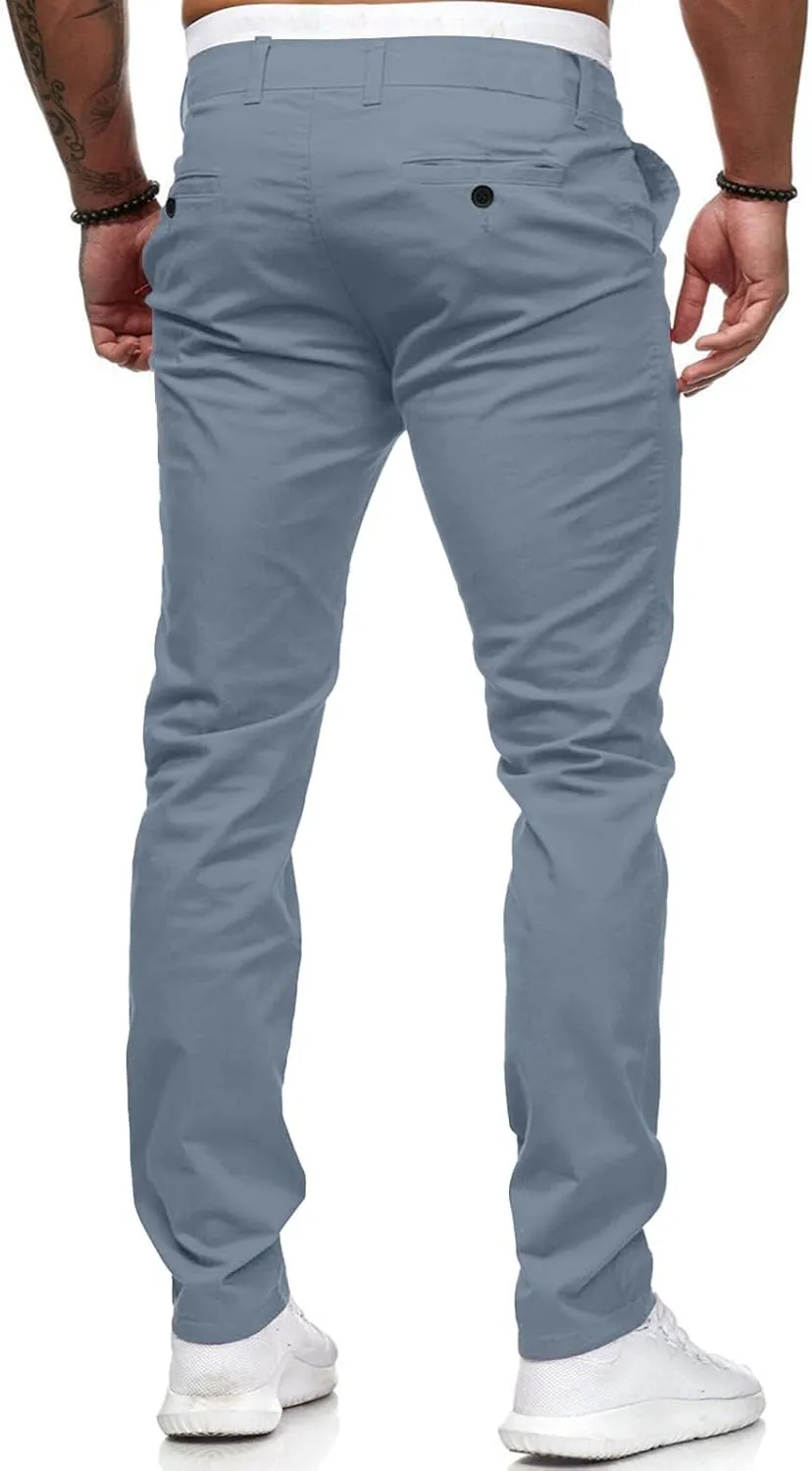 Men's Waterproof Hiking Pants Slim Fit Joggers Stretch Quick Dry Outdoor Pants with Pockets Skinny Buttoned Trousers