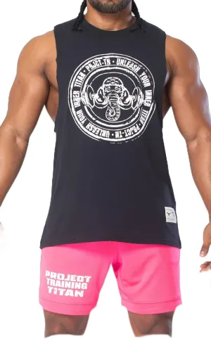 Men's Workout Drop Arm Tank Top Cut Off Sleeveless Gym Shirts